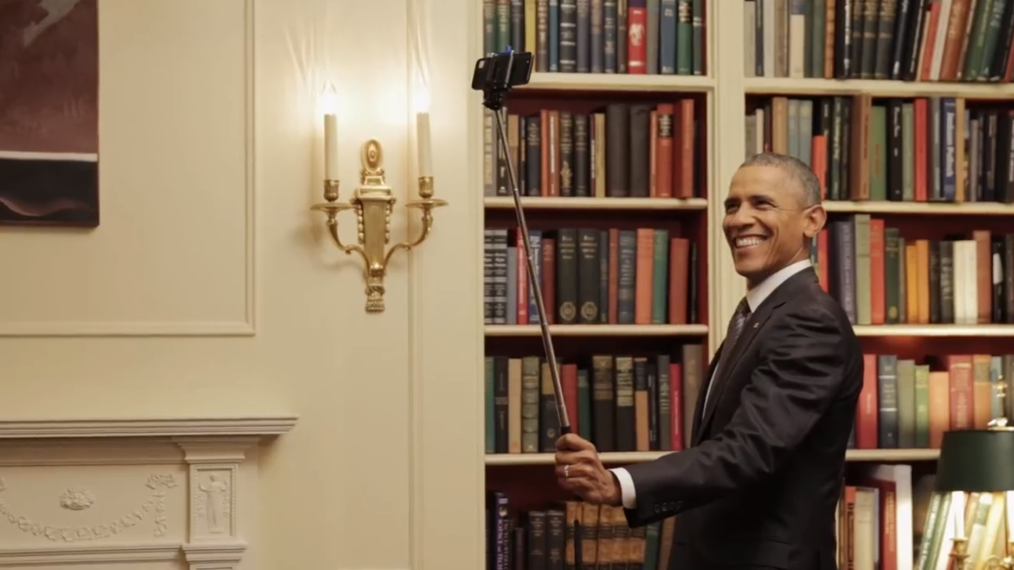 President Obama Using a Selfie Stick